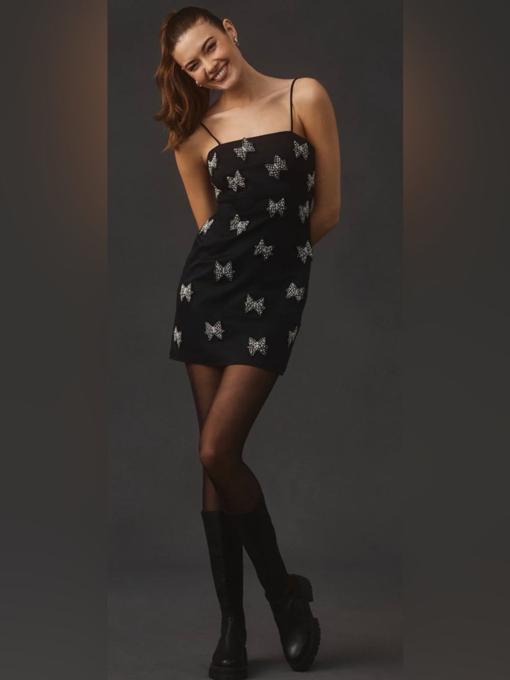 Anthropologie Maeve 3-D Spaghetti-Strap Mini Dress